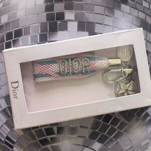 Dior Pink and Blue Keychain